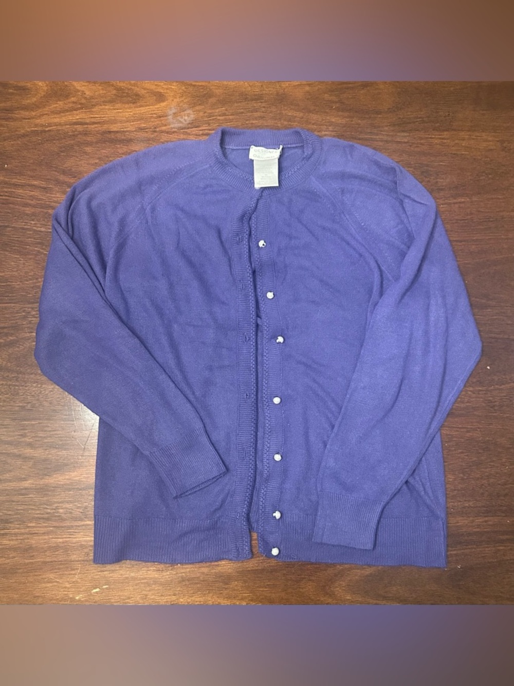 Designers Originals Purple Button-Front Cardigan